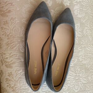 Nine West Gray Suede Flats size 8 1/2M